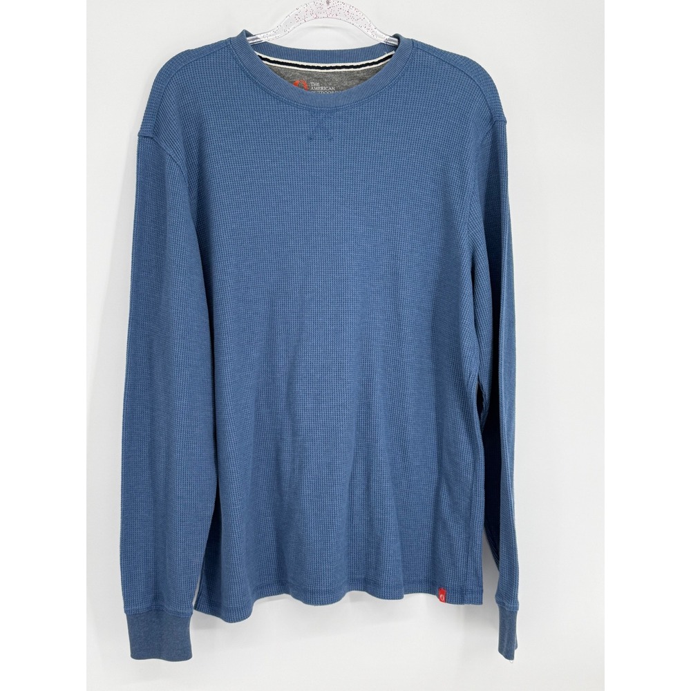The American Outdoorsman Mens Blue Waffle Knit Thermal Long Sleeve Shirt Sz XL